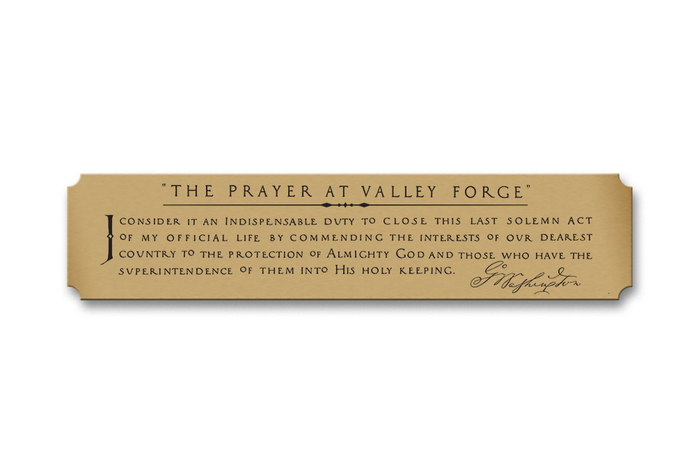 The Prayer at Valley Forge - 25x35 Textured Litho, Walnut Wood, GW Quote